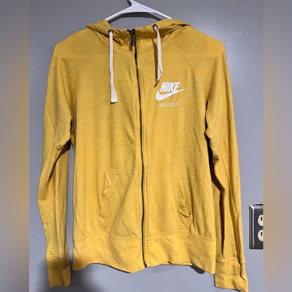 Yellow Nike Zip up Hoodie - Size Small